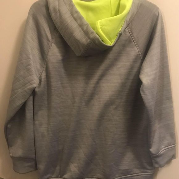 Boys Gray Hoodie Neon Green Inside Hood Xersion Size M 10/12 Great Condition - Picture 4 of 4